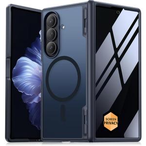 MOBOSI Magnetic for Z Fold 7 Case with Privacy Screen Protector, Samsung Galaxy Z Fold7 Cover[Compatible with Magsafe & Full Body Hinge Protection] Shockproof Phone Cases for zfold 7, Jet Black