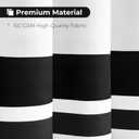 Seasonwood Black and White Shower Curtain 78-Inch Striped Shower Curtain for Bathroom Sets with Tassels Farmhouse Extra Long Shower Curtains Fabric 72"x78"
