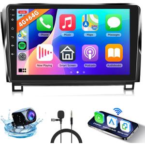 [4G+64G] Car Radio For Toyota Tundra 2007-2013 / Toyota Sequoia 2008-2019 with Wireless Carplay Android Auto, Hodozzy 10.1" Touch Screen Radio with Bluetooth GPS WiFi FM/RDS Radio, DSP/USB/SWC, Camera