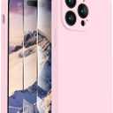 FireNova Designed for iPhone 14 Pro Max Case, Silicone Upgraded [Camera Protection] Case with [2 Screen Protectors], Soft Anti-Scratch Microfiber Lining Inside, 6.7 inch, Chalk Pink