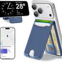 TopMade for MagSafe Wallet, Works with Apple Find My, Strongest Magnetic Wallet with Stand, 6 Card Holder, RFID Blocking, Magnetic Card Holder for iPhone 17/16/15/14/13/12 Series, Rechargeable, Blue