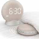 SolaceRise Super Loud Alarm Clock for Heavy Sleepers: Vibrating Digital Auto-Dim Clock with Bed Shaker for Hearing Impaired - Portable Rechargeable Battery for Bedroom Travel Dorm - Putty