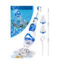 LanOcean Cordless Pool Vacuum for Inground Pool, Flow Adjustable, Transparent Brush Head–Visible Cleaning, 1140GPH Powerful Suction Handheld Pool Vacuum for Above Ground Pool, 70Mins Runtime-Blue