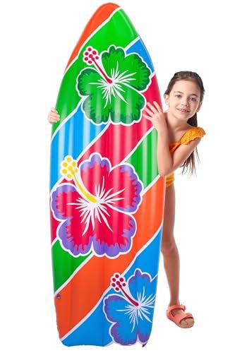 ArtCreativity 5 ft Inflatable Surfboard, Surfboard Decoration for Beach, Tropical and Luau Party Decorations, Inflatable Pool Toy for Kids and Adults, Beach Party Inflate, 60x 20, Large