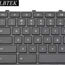TLBTEK Keyboard Replacement Compatible with Dell Chromebook 11 3100, 3110, 3120, 5190 Series Laptop, USB, Black, 104 Keys