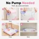 3 Pack No Pump Vacuum Storage Bags, Large 3D Cube Space Saver Bags, 39 * 31in