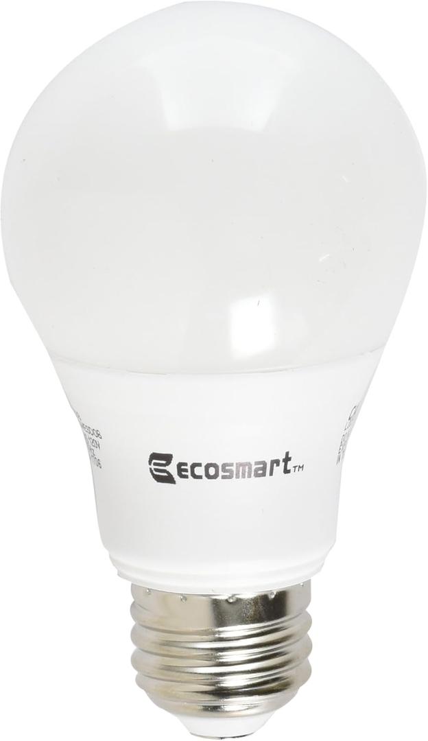 EcoSmart 60W Equivalent Daylight A19 Energy Star, Dimmable LED Light Bulb (4 Pack)