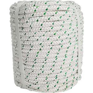 3/8 in Braid Polyester Rope, 100 FT Arborist Rigging Rope for Camping Swings Gardening Marine (White)
