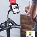 Stroller Buggy Phone Holder, Flexible Phone Mount for Bicycle Pram Scooter Exercise Bike Treadmill, Tube Pole Handlebar Clamp Compatible with iPhone 16 Pro Max, 15 14 13 Mini, All Smartphone