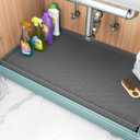 TigeJoy 28" x 22" Under Sink Mats for Kitchen Waterproof, Leak-Proof Silicone Mat Sink Protector and Cabinet Liner, Kitchen Essentials Organizer and Storage, Boot or Shoe Tray, Pet Feeding Mat (Dark Gray)