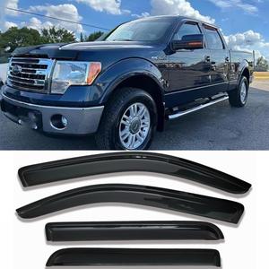 Side Car Window Visors Rain Guards Vent Deflectors Fit 09-14 Ford F150 Crew Cab,2010-2014 Ford F-150 SVT Raptor SuperCrew 94155 Sun Shade Window Vents 4-pc Set