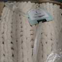 bearberry Chunky Knit Throw Blanket 60x80 Inches Handmade, Soft Jumbo Chenille Yarn with Cable Rope Knot Design | Thick Cozy Large Blanket for Couch, Sofa, Bed & Living Room Home Decor | Beige