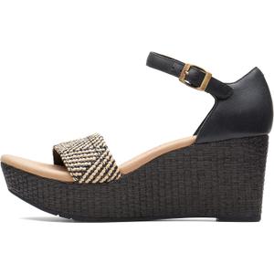 Clarks Womens Rose Ease Leather Ankle Strap Platform Sandals (8.5)