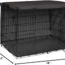 Explore Land Dog Crate Cover Heavy Duty Polyester Pet Kennel Sunshade Universal Fit for 18 inches Wire Cage (Black)