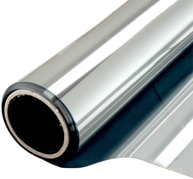 One Way Privacy Window Film, Daytime Mirror Reflective Heat Control UV Sun Blocking Non-Adhesive Static Cling Window Tint for Home and Office(Gray-Silver, 30Inch x 40)