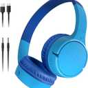 Belkin SoundForm Mini - Wireless Bluetooth Kids Headphones, 30H Battery, 85dB Safe Volume Limit, Built-in Microphone - Toddler On-Ear Earphones for iPhone, iPad, Fire Tablet, Ideal for School - Blue
