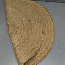 Jute Rug Hand Braided Round Area Rug Handmade Rug for Home Decor (2 Feet Round (24 x 24 Inches), Beige + White Line)