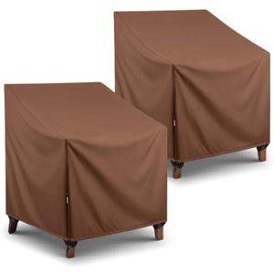 Arcedo Waterproof Patio Chair Covers, Heavy Duty Outdoor Lounge Chair Covers, Patio Furniture Covers for Lawn Garden Swivel Rocking Chairs, All Weather Protection, 34"W x 37"D x 36"H, 2 Pack, Brown
