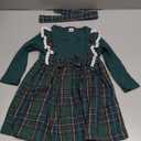 Baby Toddler Girl Fall Winter Clothes Christmas Outfit Xmas Plaid Dress Christmas Dress (100)