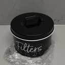 DRASTAR Coffee Filter Holder, Black Filter Storage with Lid for Counter, Storage Basket Container for Coffee Bar Accessories Decor