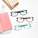 3 x 3 Pack Progressive Multifocus Reading Glasses for Men Women Blue Light Blocking Spring Hinges Computer Readers (3 Mix, 2.00, multiplier_x)