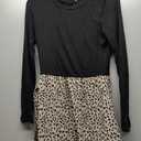 Women 2025 Dress Casual Vacation Long Sleeve Spring Boho Split Beach Flowy Trendy (Brown Leopard, M)