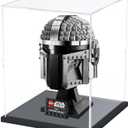 Choowin Acrylic Display Case for Lego Star Wars Helmet Mandalorian Darth Vader Helmet for Lego R2D2 Thickened Clear Acrylic Display Cases for Collectibles Assemble Dustproof Display Box(Black Base) (7.9x7.9x9.8 inch / 20x20x25 cm)