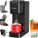 Single Serve Brewer, Iced | Hot | Bolder Coffee | Iced Tea Capabilities, Compatible with K Cup Pods, Grounds and Tea Leaves, 6 to 16oz Brew Size, Perfect for Small Spaces, Black