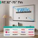 No Stud TV Wall Mount Bracket for 32-75 inch TVs, Sturdy No Drill Drywall TV Mount Up to 150 Lbs, Slim Studless TVs Wall Mount with Max Vesa 600x400mm - Easy Install with Bubble Level