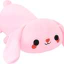 Hug-a-lumps Weighted Bunny Plush, Weighted Bunny Stuffed Animal, Cute Plushies Soft Pink Pillow Toy Gift for Kids Adults 9.8 Inch, 0.8 Lbs