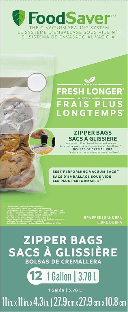 FoodSaver 1-Gallon Vacuum Zipper Bags (12-Pack)