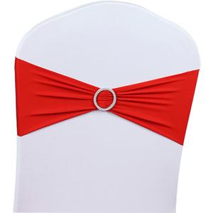 Tosnail 50 Pack Spandex Chair Sashes Wedding Chair Decoration Party Chairs Covers - Red