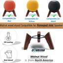 Real Wood Stand for Homepod mini(2020 Released), Wooden Holder Tripod with Metal Frame,Safe Stable Mount with Anti-Slip Silicone pad Protects Home pod mini Speaker Well (Color:Walnut)