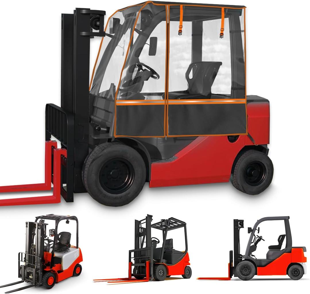 Forklift rain Cover All-Weather All-Season Use, Forklift Cover fits Most Standard forklifts,EVA Transparent Material,600D Oxford Cloth Waterproof,forklifs Accessories UV Protection