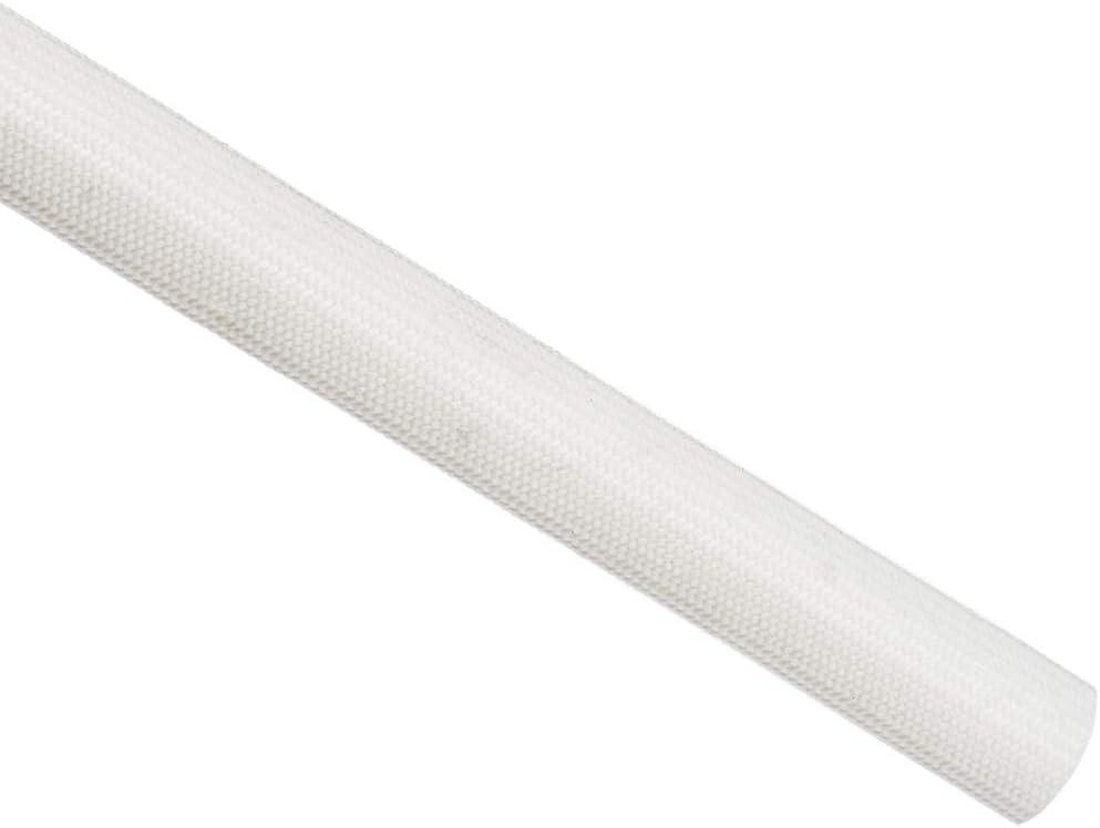 uxcell Insulation Braid Sleeve, 9.8Ft-12mm High TEMP Silicone Fiberglass Sleeve White