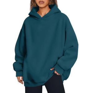 Trendy Queen Womens Oversized Hoodies Comfy Sweatshirts Fall Fashion 2025 Outfits Casual Tops Fleece Clothes with Pockets (Large, Navy)