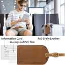 Ringsun Genuine Leather Luggage Tag for Suitcases ID Tags Bag Tags for Luggage (2 Pack)