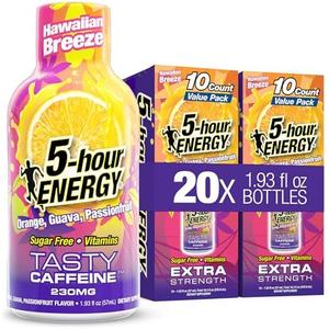 5-hour ENERGY HAWAIIAN BREEZE Flavor, 20 Count, 1.93 Fl Oz Energy Shot, Extra Strength, Amino Acids, B Vitamins, Sugar Free and Zero Calories EXP 01/28