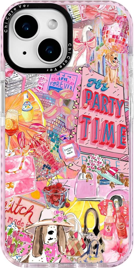 for iPhone 14 Case, Disco Party Glam Y2K Design, Military-Grade Drop Protection, Playful Soft Slim TPU Protective Cover with Camera Protection for Women & Girls