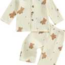 Baby Boys Clothes Set Toddler Infant Boys Button-down Shirt Tops + Cotton Gauze Shorts Summer Outfit 2PCS with Pockets