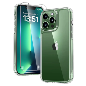 TAURI for iPhone 13 Pro Max Case Clear, with 1X Screen Protector, [Not Yellowing][Military-Grade Drop Protection] Slim Shockproof Phone Case for iPhone 13 Pro Max 6.7 inch