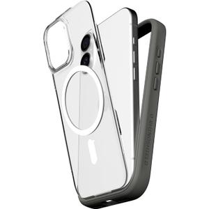 RhinoShield Phone Case Compatible with MagSafe for iPhone 17 | Mod NX - Modular Protective Bumper Case with Backplate, Superior Magnetic, Military Grade Drop Protection - Graphite