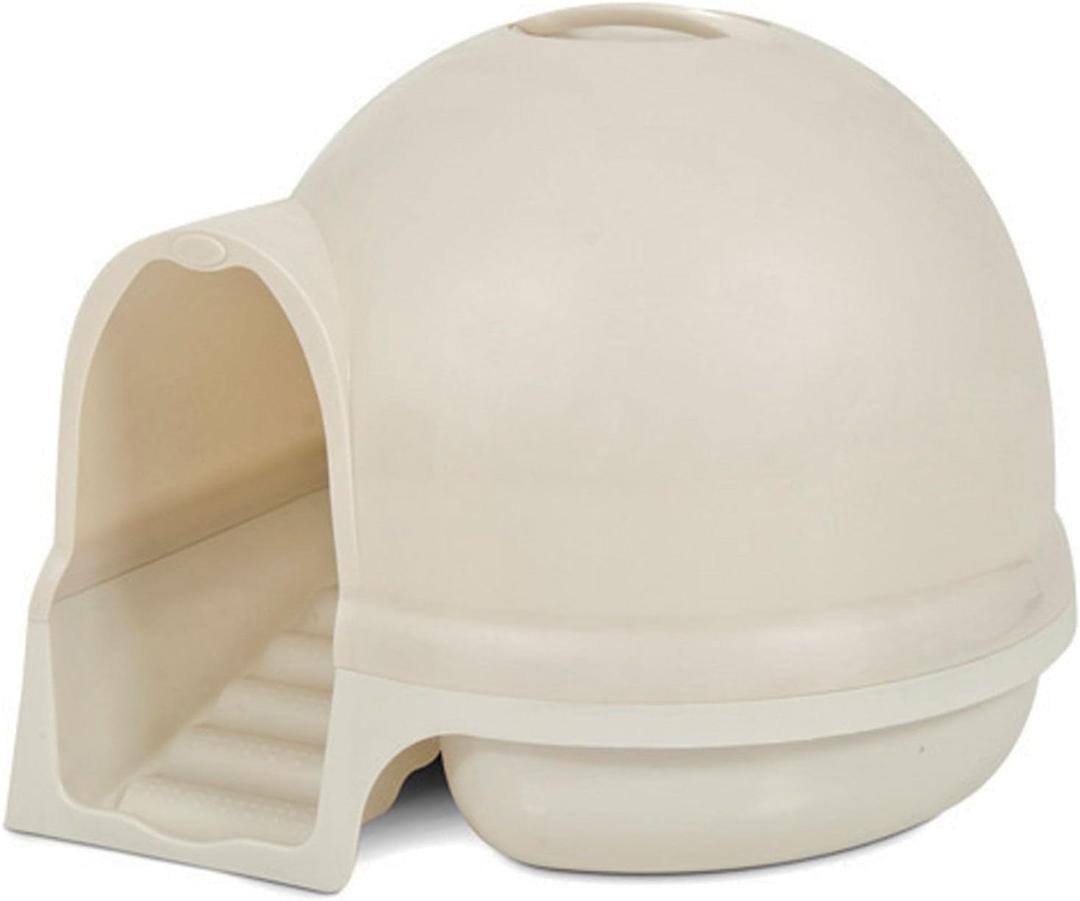 Petmate Booda Clean Step Cat Litter Box Dome (Made in the USA with 95% Recycled Materials)- Pearl White, Made in USA, 22.5"L x 22.5"W x 19"H