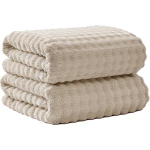 Oversized Bath Towels 40x80 Inches Extra Large Bath Sheets for Adults Thick Super Soft Quick Dry Highly Absobent Microfiber Shower Towels (Beige, 2)