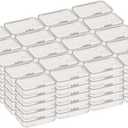 100 Pack Rectangular Clear Plastic Storage Containers Box with Hinged Lid for Beads and Other Small Craft Items (3.35 x 2.17 x 0.98 inch)