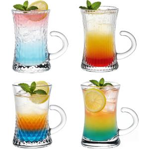 3.3oz Mini Beer Mugs with Handle for Party (Set of 4), Vodka, Tequila, Great for Father, Husband, Birthday or Friend Party Present