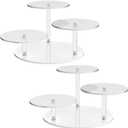 NiHome 3-Tier Acrylic Stand Risers for LEGO Botanical, Figurine Shelf Clear | Multi-Tier Showcase for Perfume, Cupcakes & Collectibles. Easy Tool-Free Assembly, 2PCS Sturdy Desktop Decor Organizers