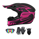 Youth Motocross Offroad Street Helmet DOT Approved Full Face Motorcycle Dirt Bike Helmet Four Wheeler Youth ATV MX Helmet with Gloves,Goggles,Face Shield