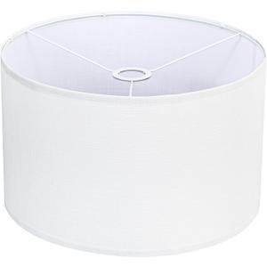White Drum Lamp Shade 16" Top x 16" Bottom x 10" High, Large Linen Lampshades for Table Lamps & Floor Lamps, Cylindrical Lamp Shade Replacement with 3 Adapter Rings, Easy to Assemble
