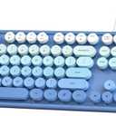 Wired Retro Keyboard, 104 Keys Full-Sized Typewriter Keyboards, Office Keyboard with Number Pad, Foldable Stands for Windows, PC, Laptop, Desktop (Blue Gradient)